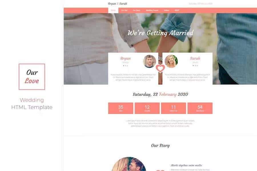 OUR LOVE – WEDDING HTML TEMPLATE